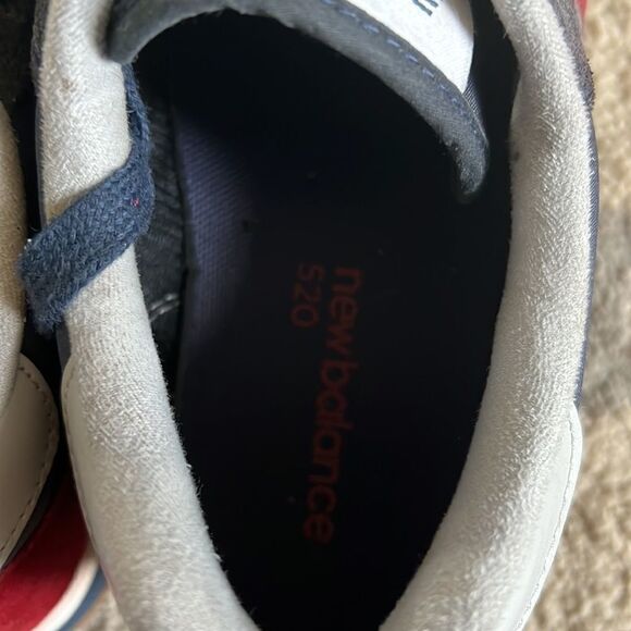 new balance 520 u520ej size 10 in GUC navy red grey suede walking sneaker - Picture 4 of 8